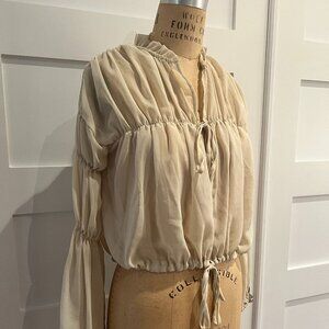 Lioness Cream Sheer Chiffon Top XS, Fashion Forward
